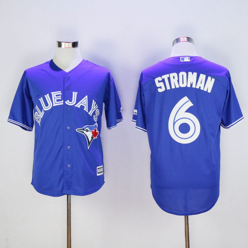 Men Toronto Blue Jays 6 Stroman Blue MLB Jerseys